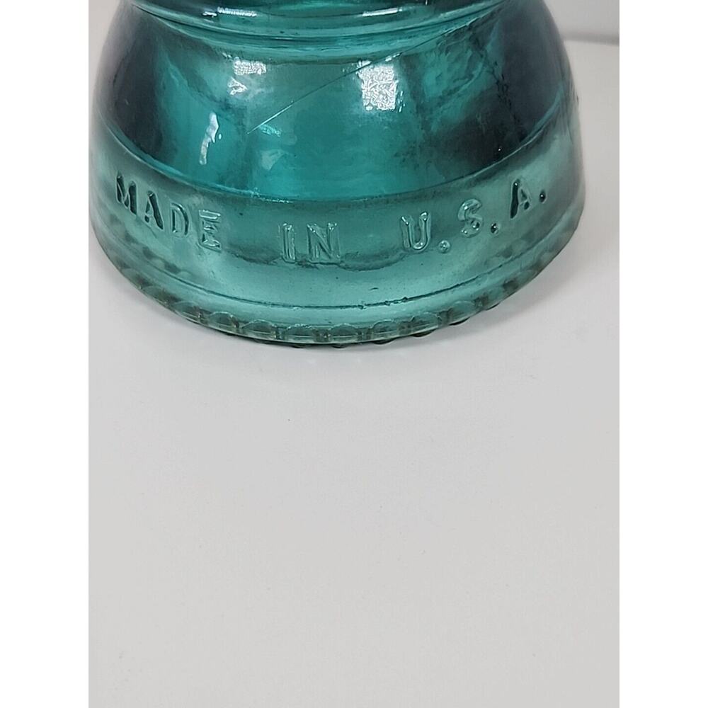 Aqua (Blue/Green) Hemingray 42 Electrical Glass Insulator - Made in USA - Picture 7 of 9